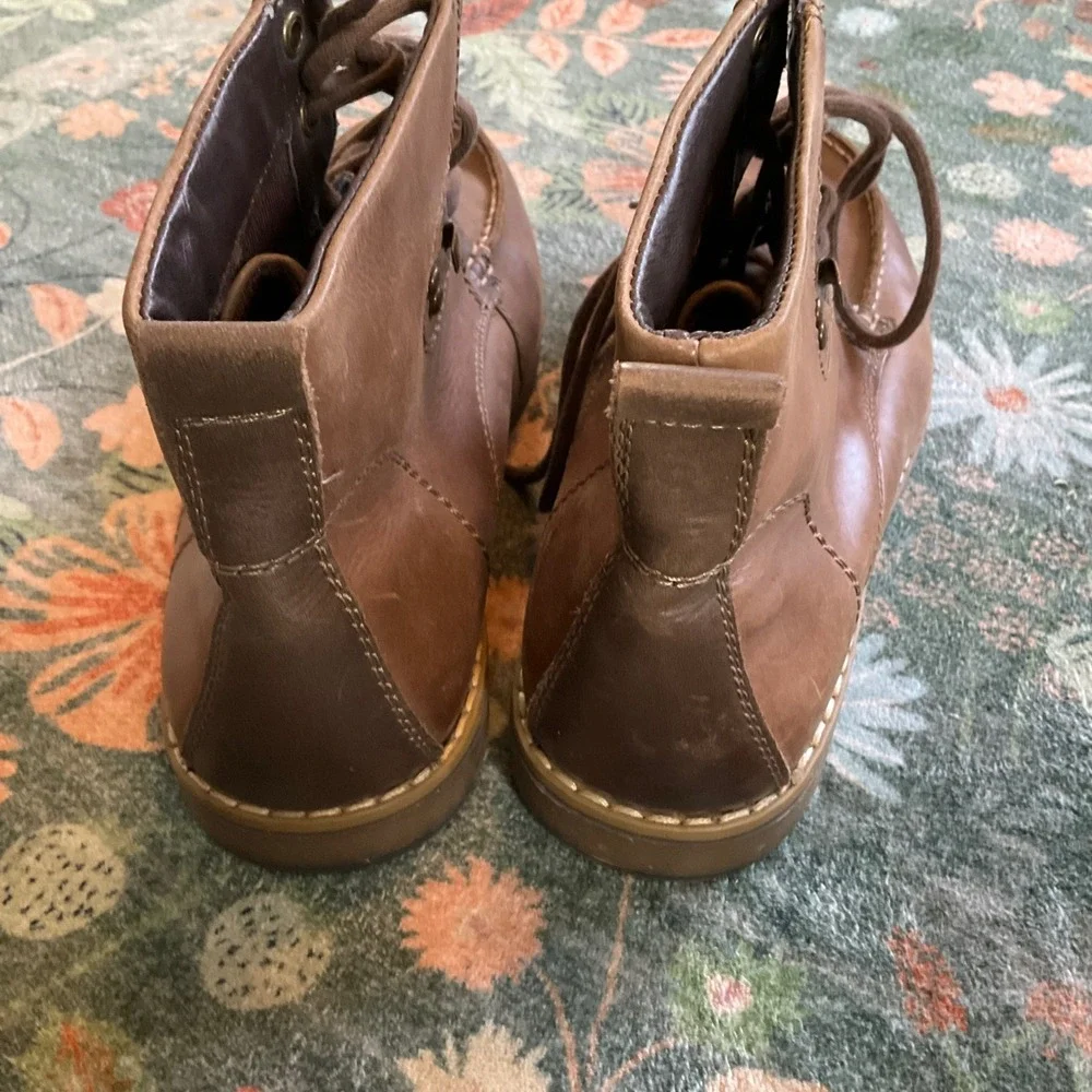 GBX Layne Moc Toe Boots Mens 9.5 Brown Leather Lace Up Work Casual